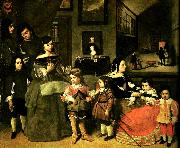 Juan Bautista Martinez del Mazo konstnarens familj oil painting